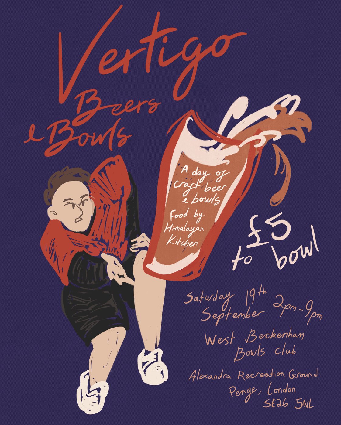Poster for Beers and Bowls, Vertigo Beers